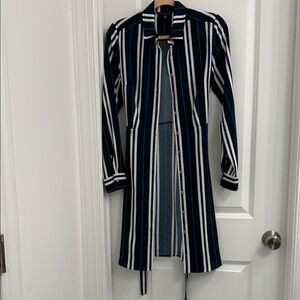 Tommy Hilfiger Navy and White Long Sleeve Dress